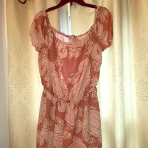 Off the shoulder paisley  romper with train